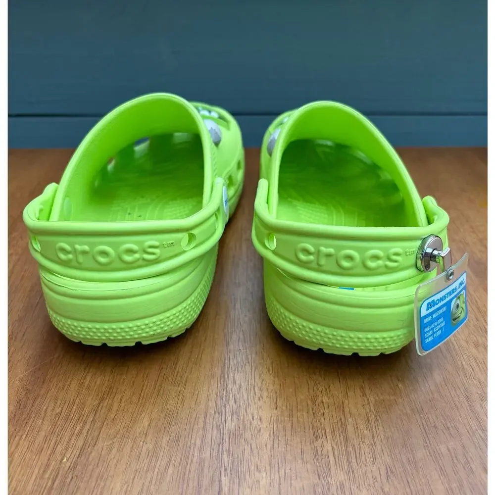 Crocs Disney Pixar Monsters Inc Mike Wazowski Clogs Kids J2 Lime Green Glow